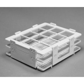 Bel-Art Products 185140025 Bel-Art No-Wire™ PP Bottle And Vial Rack 185140025, For 20-25mm Vials, 12 Places, White, 1/PK image.