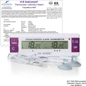 Bel-Art Products 602090300 H-B DURAC Calibrated Dual Zone Electronic Thermometer with Waterproof Sensors, -40/70C External image.