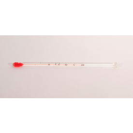 Bel-Art Products 608050100 H-B DURAC Blood Bank Liquid-In-Glass Refrigerator Thermometer, -5 to 20C, PFA Safety Coated image.
