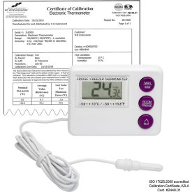 H-B DURAC Calibrated Dual Zone Electronic Thermometer, -50/70C (-58/158F) Ext, -10/50C (14/122F) Int