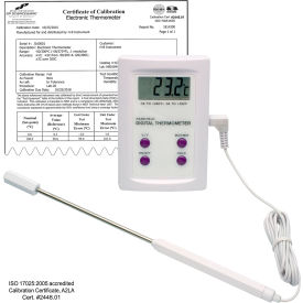 H-B DURAC Calibrated Electronic Thermometer with SS Probe, -50/200C (-58/392F), 63 x 97mm