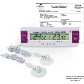 Bel-Art Products 609000800 H-B DURAC Calibrated Dual Zone Electronic Thermometer -40/70C (-40/158F) External image.