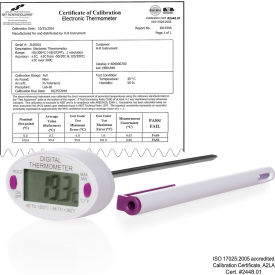 Bel-Art Products 609001100 H-B Calibrated Electronic Stainless Steel Stem Thermometer -50/200C (-58/392F) 5 in. Probe image.