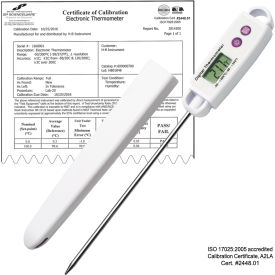 Bel-Art Products 609001200 H-B Calibrated Electronic Stainless Steel Stem Thermometer -50/200C (-58/392F) 127mm (5 in.) Probe image.