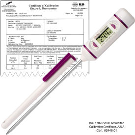Bel-Art Products 609002000 H-B DURAC Calibrated Electronic Stainless Steel Stem Thermometer, -50/200C (-58/392F), image.
