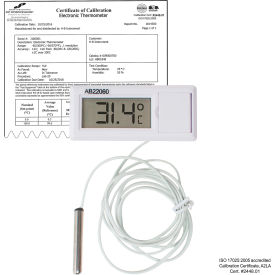 Bel-Art Products 609002700 H-B DURAC Calibrated Electronic Thermometer with Waterproof Sensor, -50/200C (-58/392F) image.