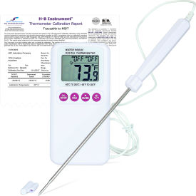 Bel-Art Products 609003500 H-B DURAC Calibrated Electronic Thermometer with SS Probe, -50/200C (-58/392F), 135 x 22mm image.