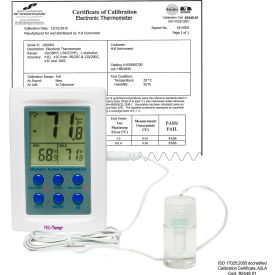Bel-Art Products 610000400 H-B Frio Temp Calibrated Dual Zone Elec Verification Thermometer -50/70C, General Calibration image.