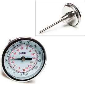Bel-Art Products 613107200 Bel-Art H-B Durac Bi-Metallic Thermometer, -20 to 120C, 1/2" NPT Threaded 75mm Dial, 4-3/16"L Stem image.