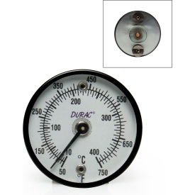Bel-Art Products 613202700 H-B DURAC Bi-Metallic Surface Temperature Thermometer, 10/400C (50/750F), 50mm (2") Dial image.