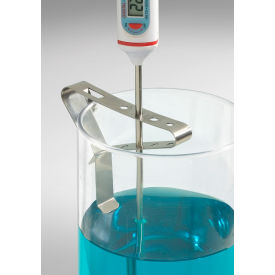 Bel-Art Products 614007100 H-B Beaker Clip Liquid-in-Glass Thermometer Holder, Multi-Probe, Stainless Steel, 4 Slots image.