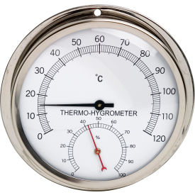 Bel-Art Products 615050000 H-B DURAC Thermometer-Hygrometer, 0/120C, 0/100 Percent Humidity Range, Stainless Steel image.