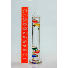 H-B DURAC Galileo Thermometer, 18 to 26C (64 to 80F), 5 Spheres, 13