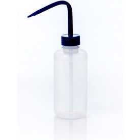 Bel-Art Narrow-Mouth 250ml (8oz) Polyethylene Wash Bottles, Blue Polypropylene Cap, 28mm Closure 6Pk