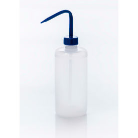 Bel-Art Narrow-Mouth 500ml (16oz) Polyethylene Wash Bottles, Blue PP Cap, 28mm Closure 6Pk