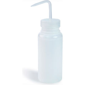 Bel-Art Wide-Mouth 500ml (16oz) Polyethylene Wash Bottles, Natural PP Cap, 53mm Closure 6Pk