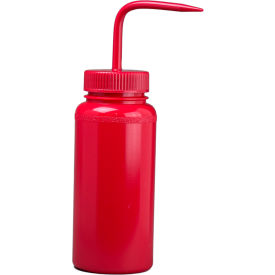 Bel-Art Products 116510016 Bel-Art Red 500ml (16oz) Polyethylene Wash Bottles, Polypropylene Cap, 53mm Closure 6Pk image.