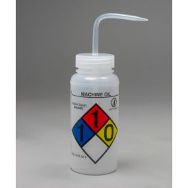 Bel-Art Products 124160010 Bel-Art GHS Labeled Safety-Vented Machine Oil Wash Bottles, 500ml (16oz), PE w/Natural PP Cap, 4Pk image.