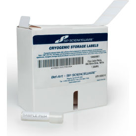 Bel-Art Products 134923301 Bel-Art Cryogenic Storage Labels, Roll of 33x13mm Labels for 1.5-2ml Tubes, White (1000 labels) image.