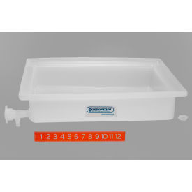 Bel-Art Products 162920000 SP Bel-Art General Purpose Polyethylene Tray with Faucet, 18 x 22 x 4" image.