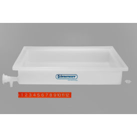 Bel-Art Products 162930000 SP Bel-Art General Purpose Polyethylene Tray with Faucet, 21 1/2 x 25 1/2 x 4" image.