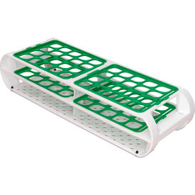 Bel-Art Products 187450012 SP Bel-Art Switch-Grid Test Tube Rack, 40 Places, For 16-20mm Tubes, Green image.