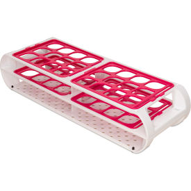 Bel-Art Products 187450013 SP Bel-Art Switch-Grid Test Tube Rack, 24 Places, For 20-25mm Tubes, Fuchsia image.