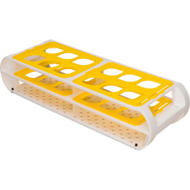 Bel-Art Products 187450014 SP Bel-Art Switch-Grid Test Tube Rack, 12 Places, For 25-30mm Tubes, Yellow image.