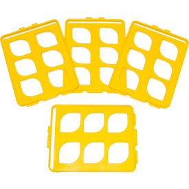 Bel-Art Products 187453000 SP Bel-Art Switch-Grid Test Tube Rack Grids, For 25-30mm Tubes, Yellow 4Pk image.