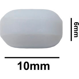 Bel-Art Products 371200010 Bel-Art Spinbar Teflon Polygon Magnetic Stirring Bar, 10 x 6mm, White, without Pivot Ring image.