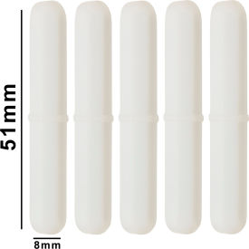 Bel-Art Spinpak Teflon Octagon Magnetic Stirring Bar, 51 x 8mm, White 5Pk