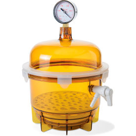 Bel-Art Products 424002041 Bel-Art Lab Companion Amber Polycarbonate Round Style Vacuum Desiccator, 6 Liter image.