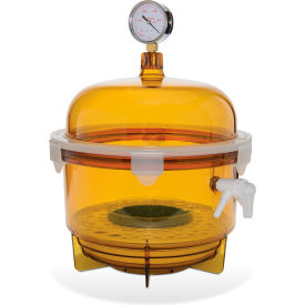 Bel-Art Products 424002141 Bel-Art Lab Companion Amber Polycarbonate Round Style Vacuum Desiccator, 10 Liter image.