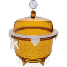 Bel-Art Products 424002241 Bel-Art Lab Companion Amber Polycarbonate Round Style Vacuum Desiccator, 20 Liter image.