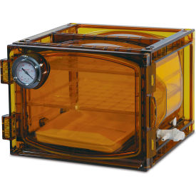 Bel-Art Products 424004121 Bel-Art Lab Companion Amber Polycarbonate Cabinet Style Vacuum Desiccator, 23 Liter image.