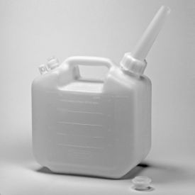 Bel-Art Products 109350000 Bel-Art Polyethylene Jerrican, 5 Liters (1.25 Gallons), Screw Cap, 1" I.D. Spout image.