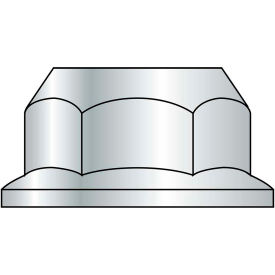 1//4-28 Fine Thread Hex Flange Nut with Serration Case Hardened Low Carbon Steel Zinc Plated Pk 50