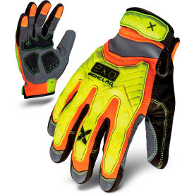 Ironclad EXO2-HZI-03-M Hi-Vis Impact Gloves, Orange/Yellow, 1 Pair, M