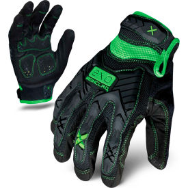 Brighton-Best EXO2-MIG-05-XL Ironclad® EXO2-MIG-05-XL Motor Impact Gloves, Black/Green, 1 Pair, XL image.
