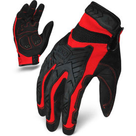 Brighton-Best EXO2-MIGR-04-L Ironclad® EXO2-MIGR-04-L Motor Impact Gloves, Black/Red, 1 Pair, L image.