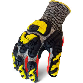 Brighton-Best INDI-KC5-02-S Ironclad® INDI-KC5-02-S Industrial Impact Gloves, Cut A3, Red/Gray, 1 Pair, S image.