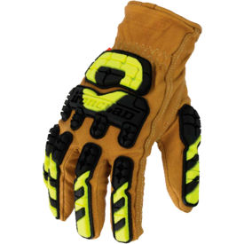Brighton-Best ULD-IMPC5-04-L Ironclad ULD-IMPC5-04-L Ultimate Leather 360 Cut w/Impact Gloves, 1 Pair, Tan/Black/Yellow, Large image.