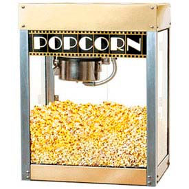 Winco  Dwl Industries Co. 11048 BenchMark USA 11048 Premier Popcorn Machine 4 oz Gold/Silver 120V 930W image.