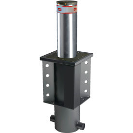 BFT Automatic Crash-Rated Retractable Security Bollard with Lights 10-3/4" Dia. Silver/Gray 