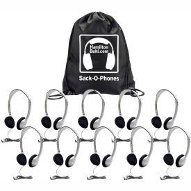 Hamilton & Buhl SOP-HA2 HamiltonBuhl Sack-O-Phones, 10 HA2 Personal Headsets, Foam Ear Cushions in a Carry Bag image.