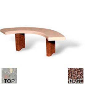 Bohlmann CB-56-POLI GRY-RED 56" Curved Concrete Bench, Polished Gray Limestone Bench/Red Quartzite Frame image.