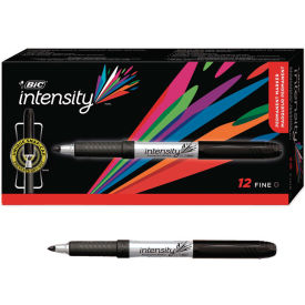 Bic® Mark-It Permanent Marker Rubber Grip Fine Point Black Ink Dozen