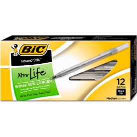 Bic® Round Stic Ballpoint Pen Medium Black Ink Dozen
