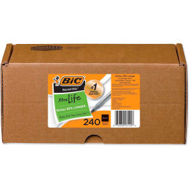 BIC® Round Stic Xtra Life Stick Ballpoint Pen VP 1mm Black Ink and Barrel 240/Carton