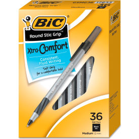 BIC® Round Stic Grip Xtra Comfort Ballpoint Pen Value Pack 1.2mm Black Ink 36/Pack